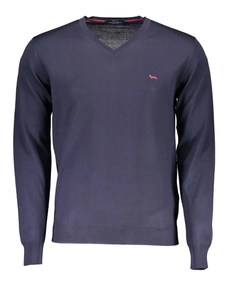 Harmont & Blaine V-neck logo-embroidered sweater - Blau Blau