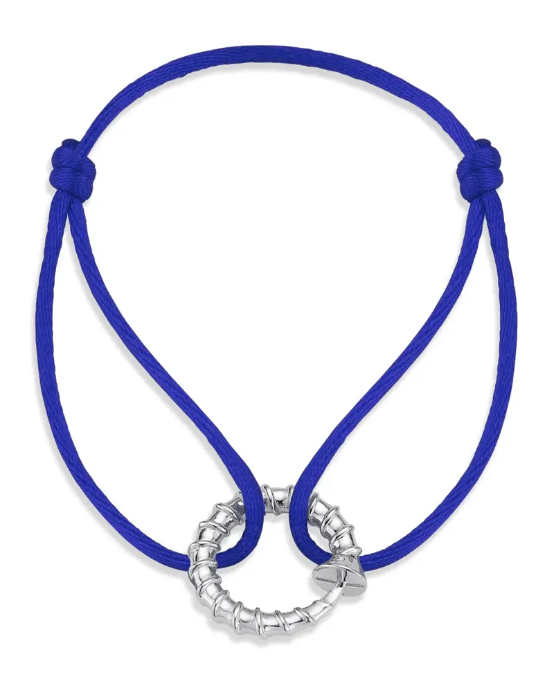 MATEO Screw Blue Kordelarmband - Silber Silber