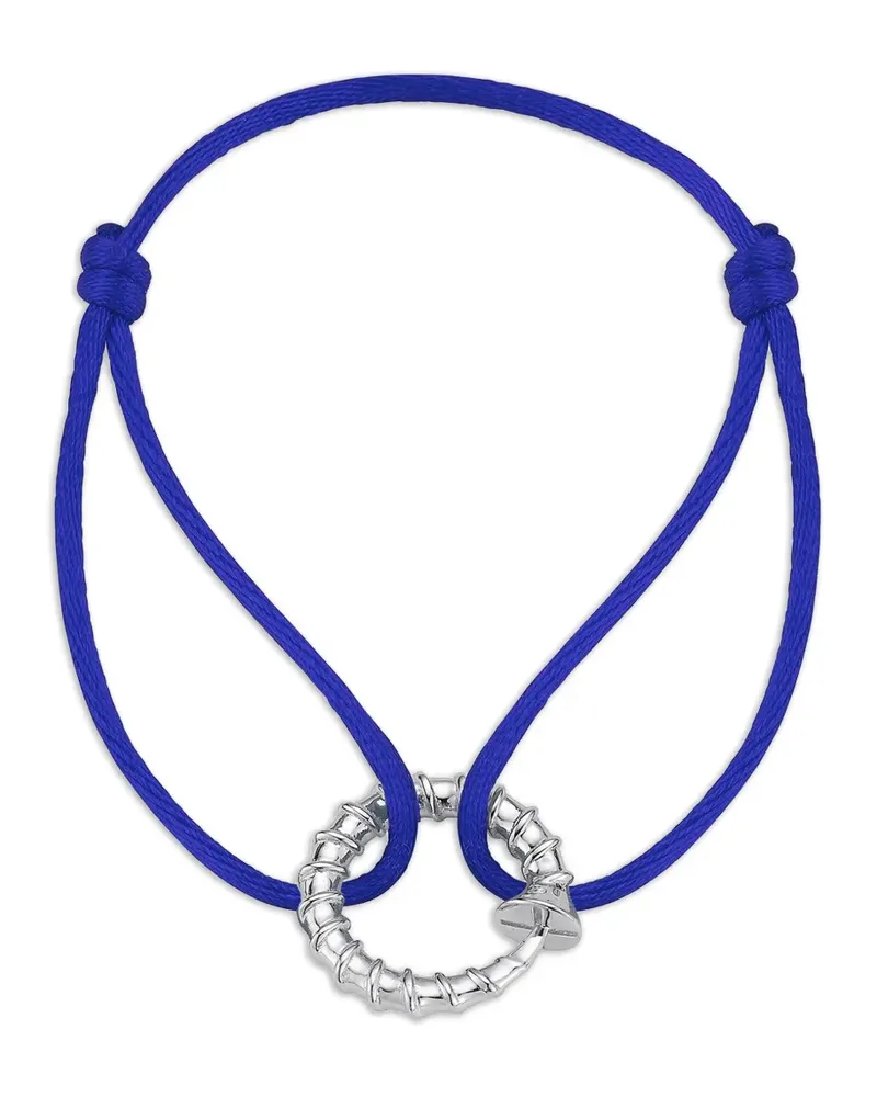 MATEO Screw Blue Kordelarmband - Silber Silber