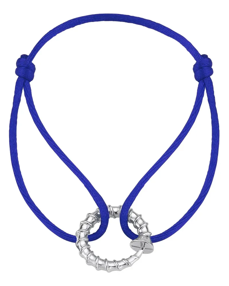 MATEO Screw Blue Kordelarmband - Silber Silber