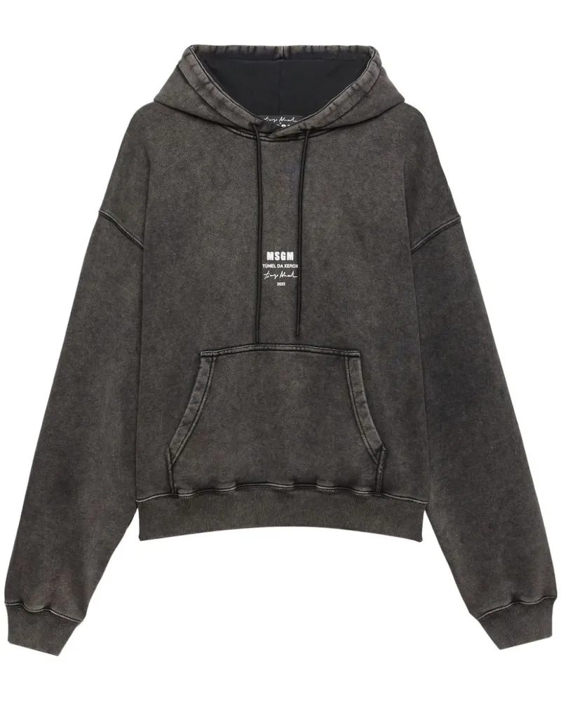 MSGM Hoodie mit Helm-Print - Grau Grau
