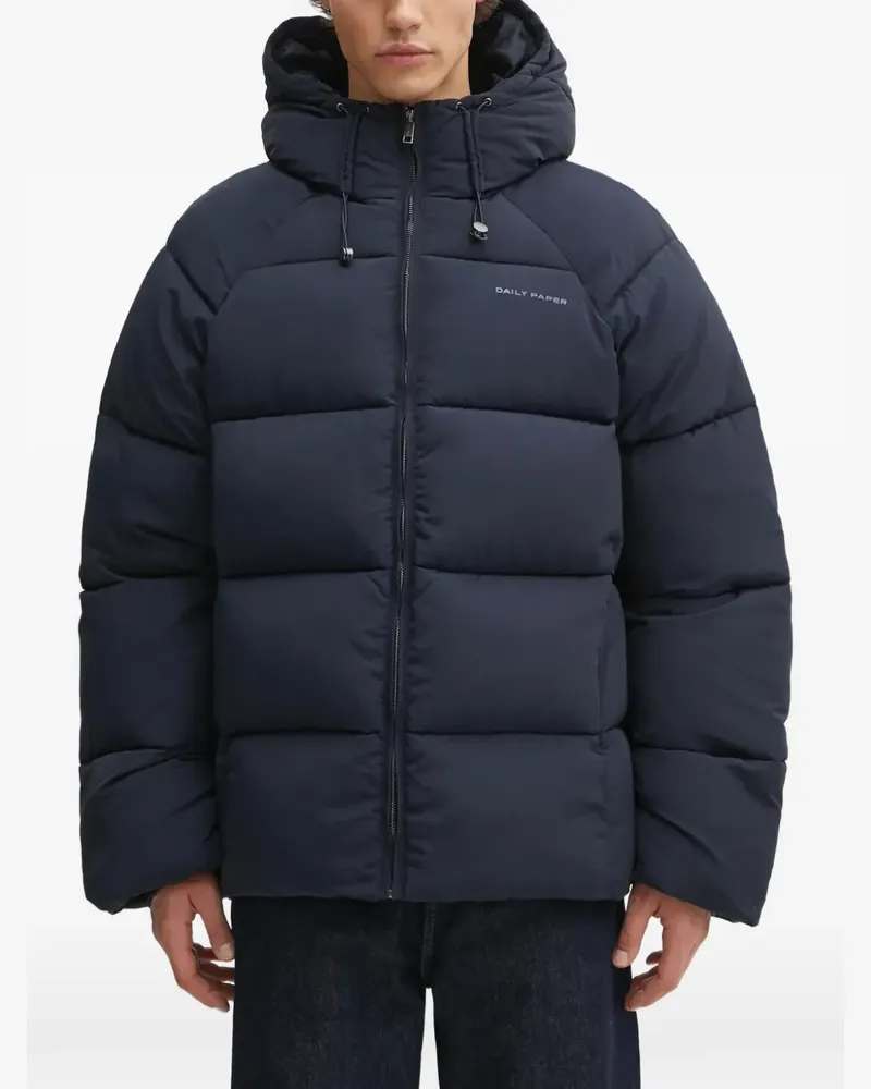 Daily Paper logo-print padded jacket - Blau Blau