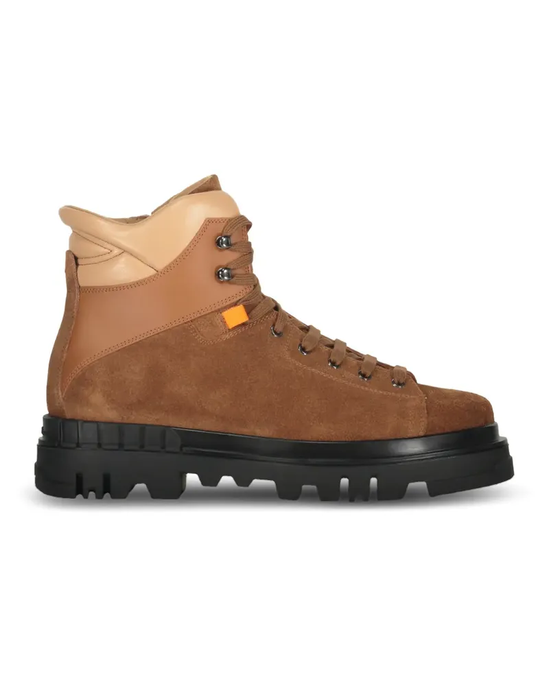 Santoni lace-up suede boots - Braun Braun