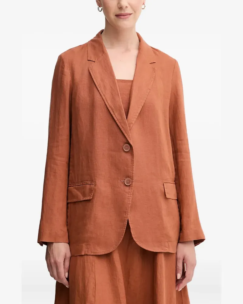 Benetton Leinenblazer mit Klappentasche - Braun Braun