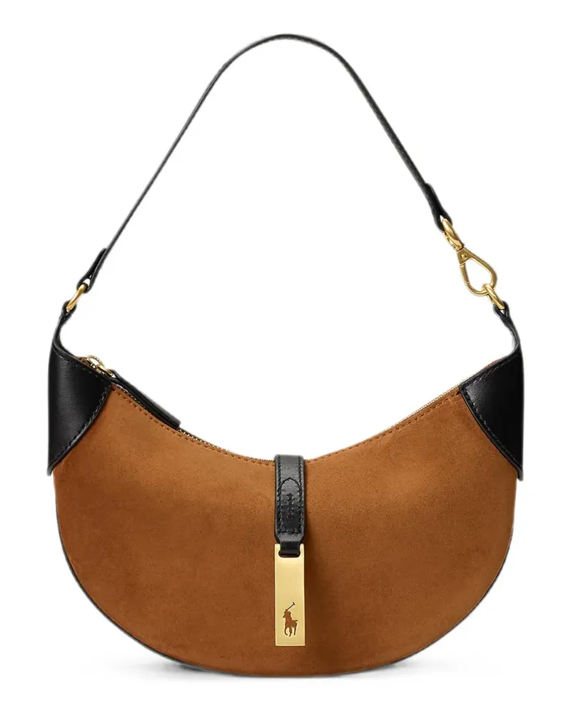 Ralph Lauren mini Polo ID suede shoulder bag - Braun Braun