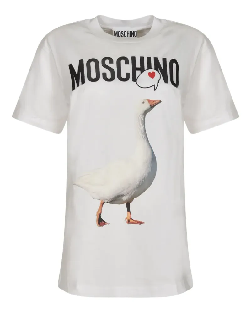 Moschino T-Shirt mit Gänse-Print - Weiß Weiß