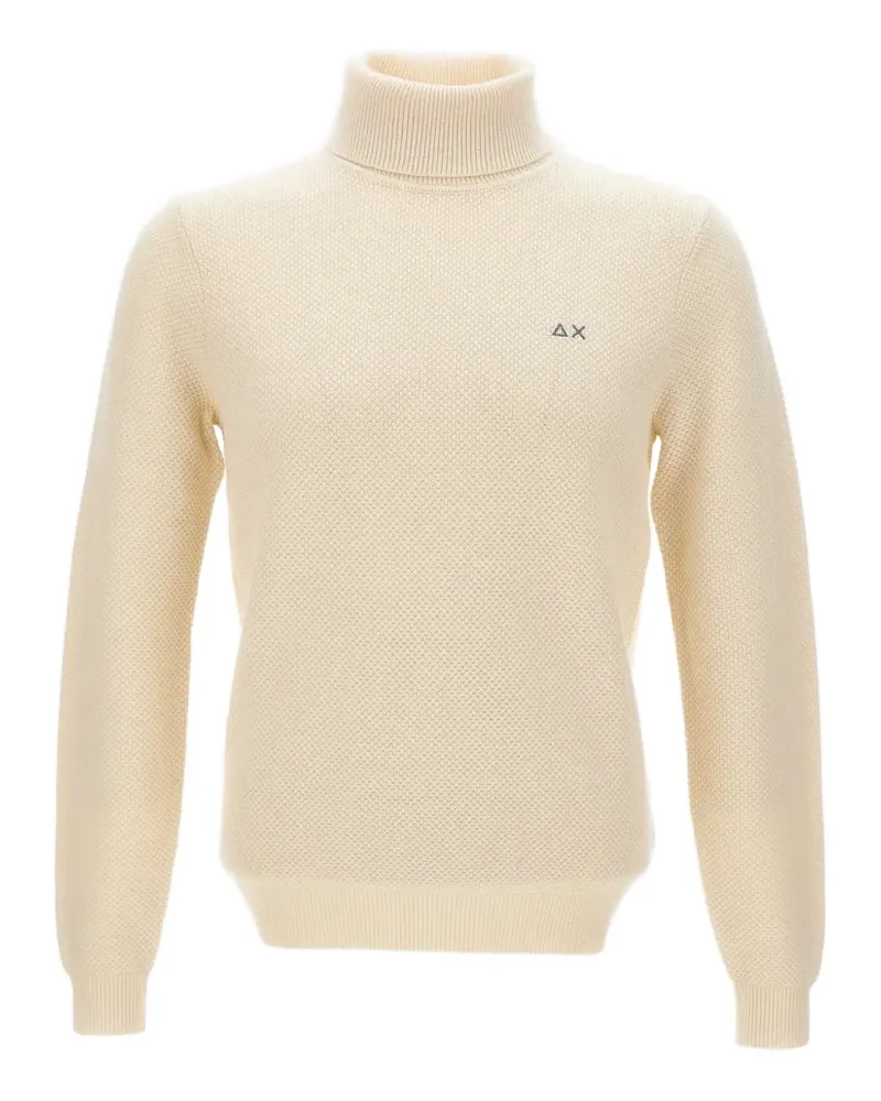 Sun68 Rollkragenpullover mit Waffelstrick-Muster - Nude Nude