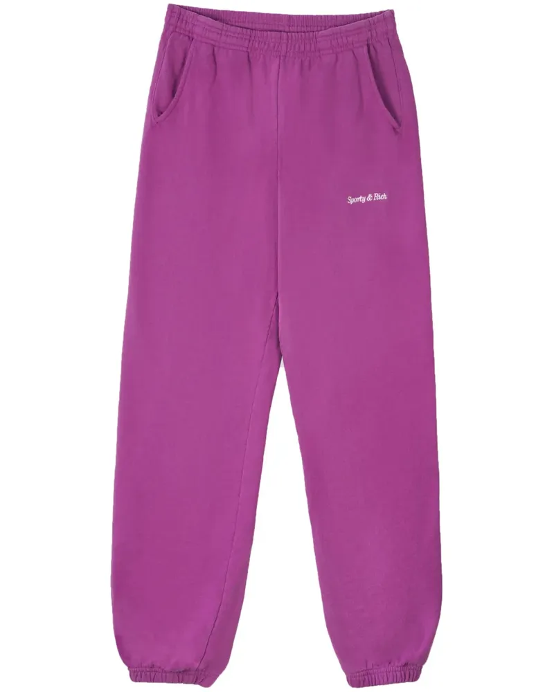 SPORTY & RICH Jogginghose mit Logo-Stickerei - MAGENTA Magenta