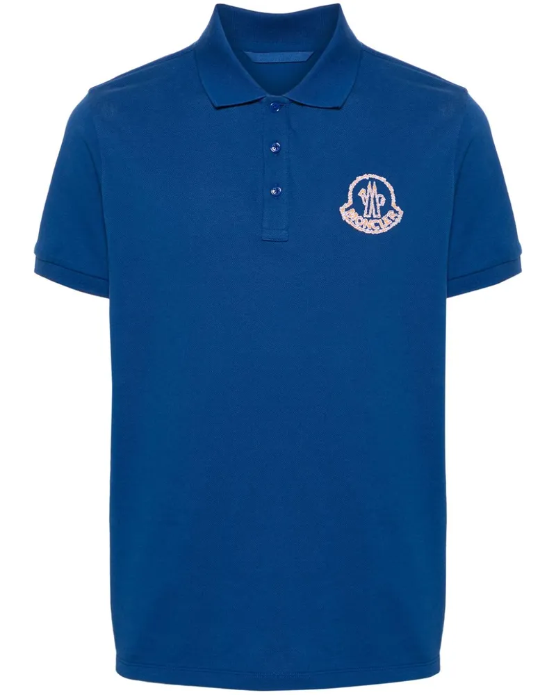 Moncler Poloshirt mit Logo-Stickerei - Blau Blau