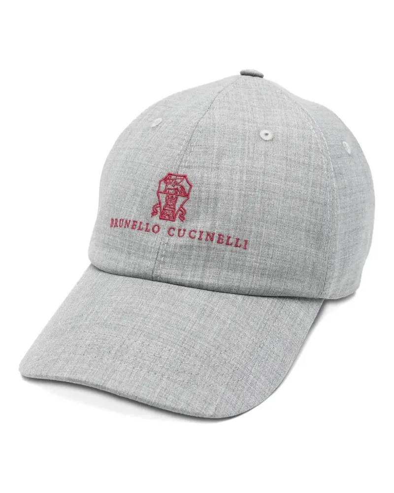 Brunello Cucinelli embroidered-logo baseball cap - Grau Grau