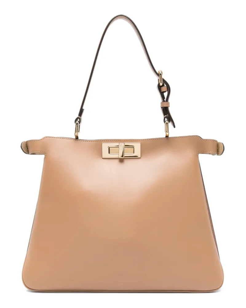 Fendi turnlock handle tote bag - Braun Braun