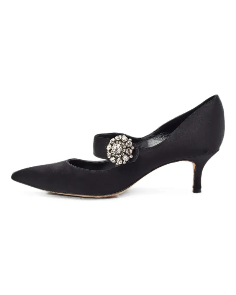Manolo Blahnik Pumps mit Kristallen - Schwarz Schwarz