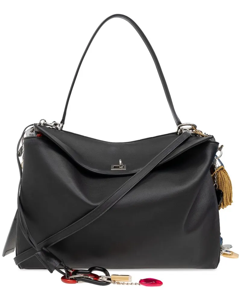 Balenciaga Große Rodeo Tote Bag im Distressed-Look - Schwarz Schwarz