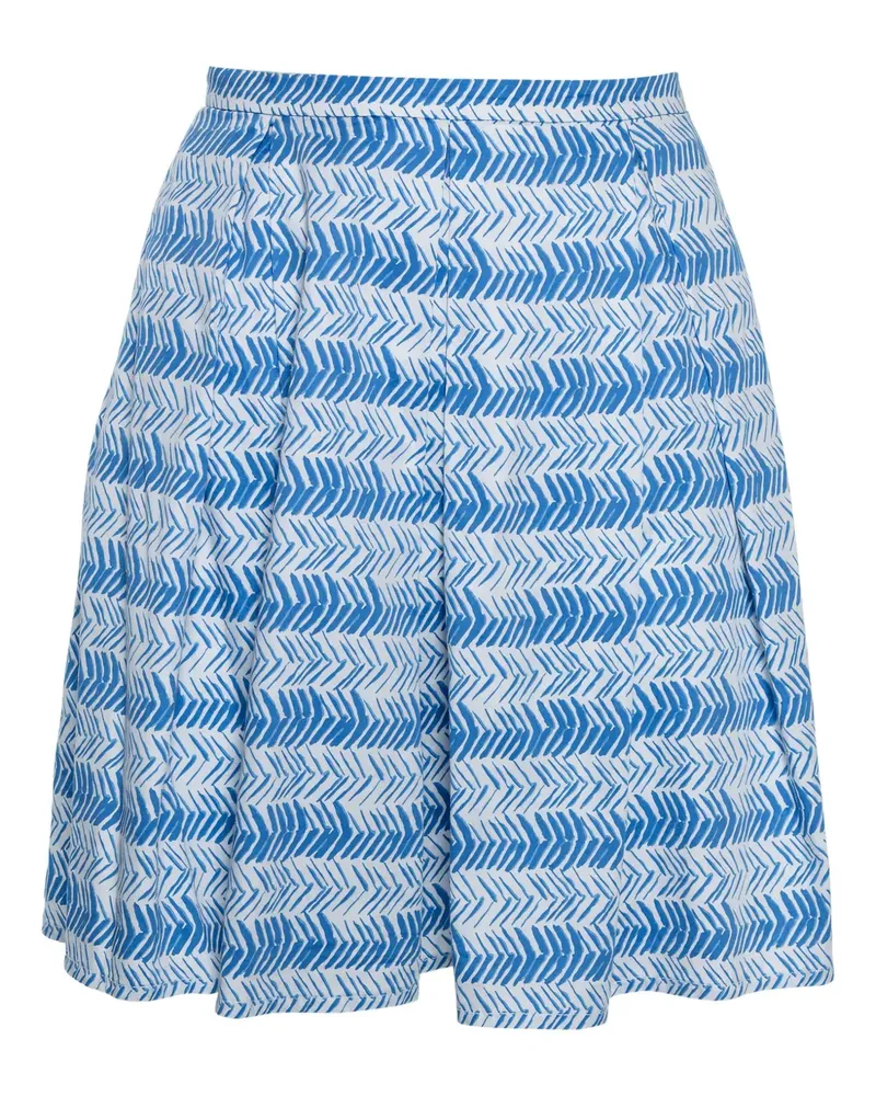 Max Mara Falten-Minirock mit Pfeil-Print - Blau Blau