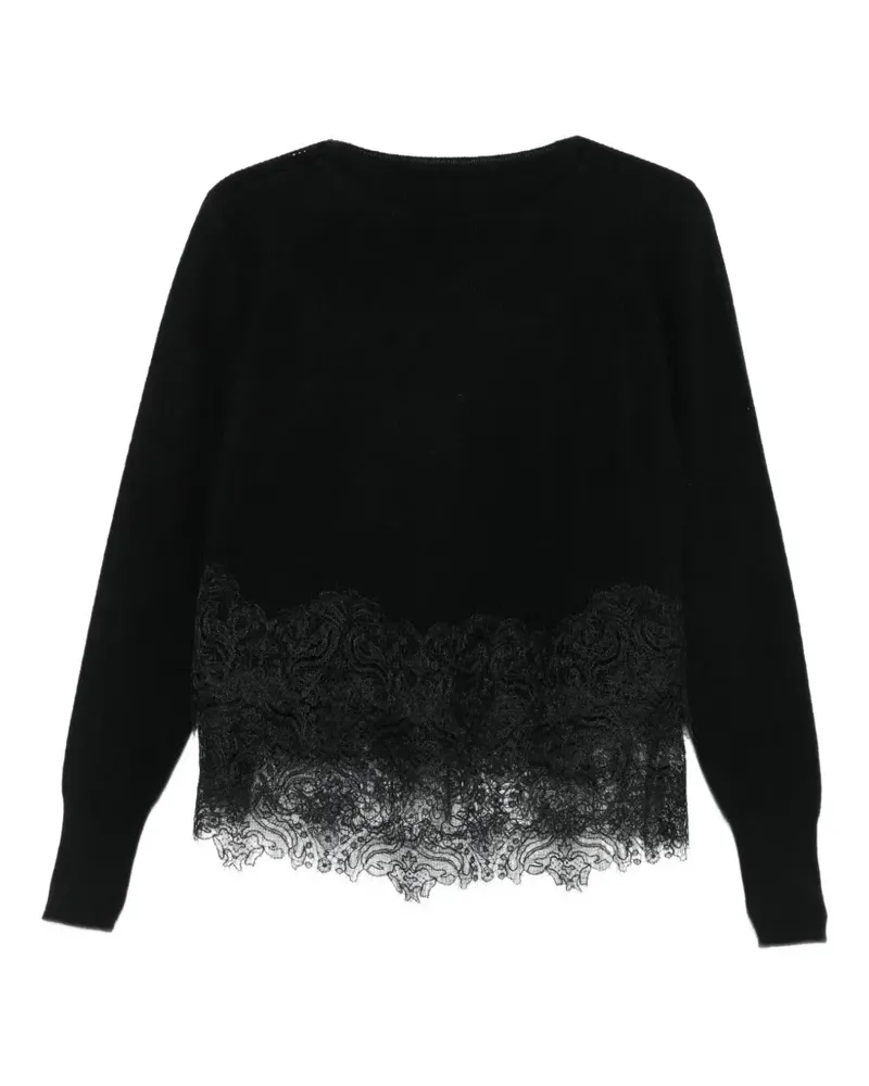 Ermanno Scervino Pullover mit Spitzeneinsatz - Schwarz Schwarz