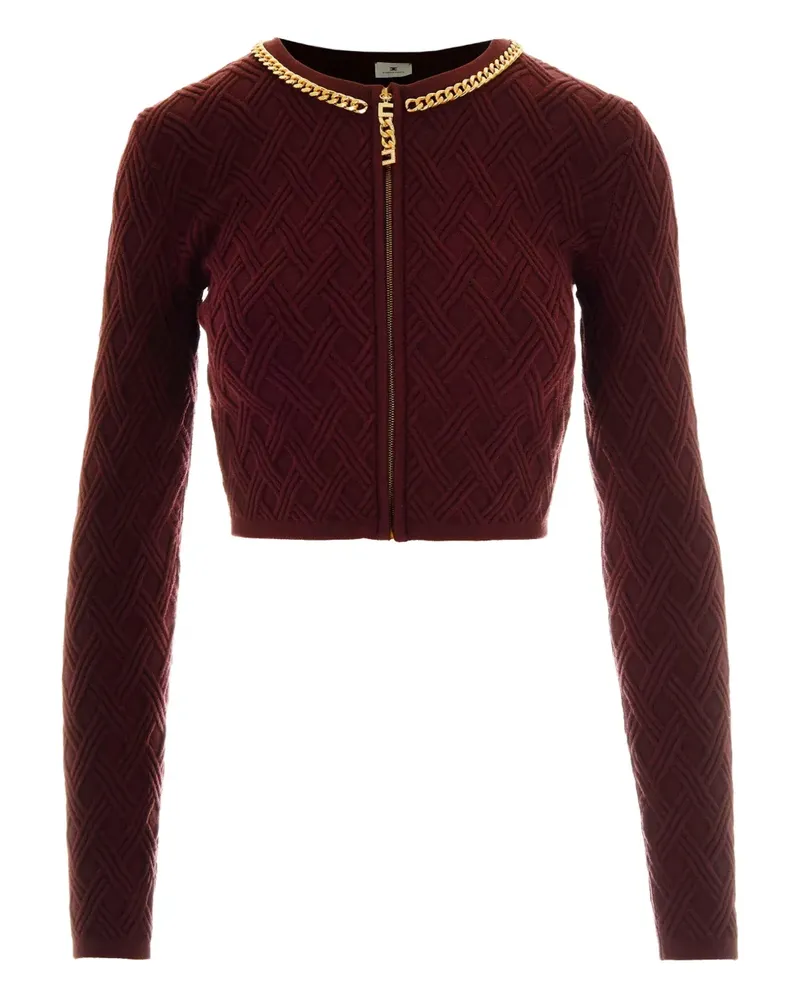 Elisabetta Franchi Cardigan mit Zierkette - Rot Rot
