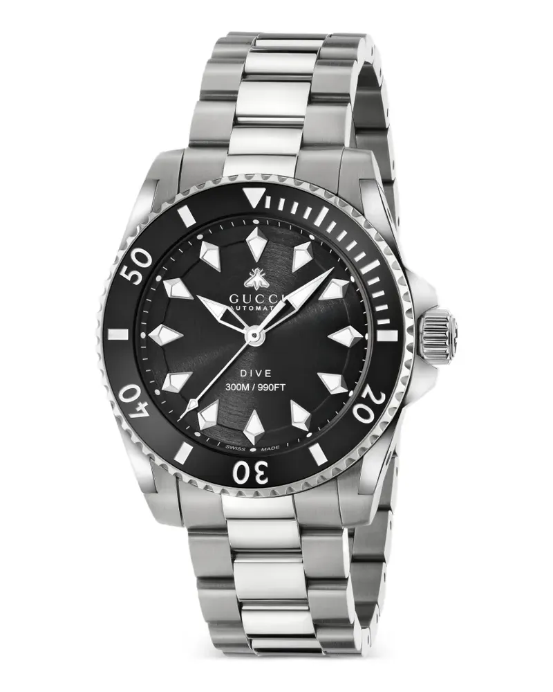 Gucci Armbanduhr aus Edelstahl 40mm - Schwarz Schwarz