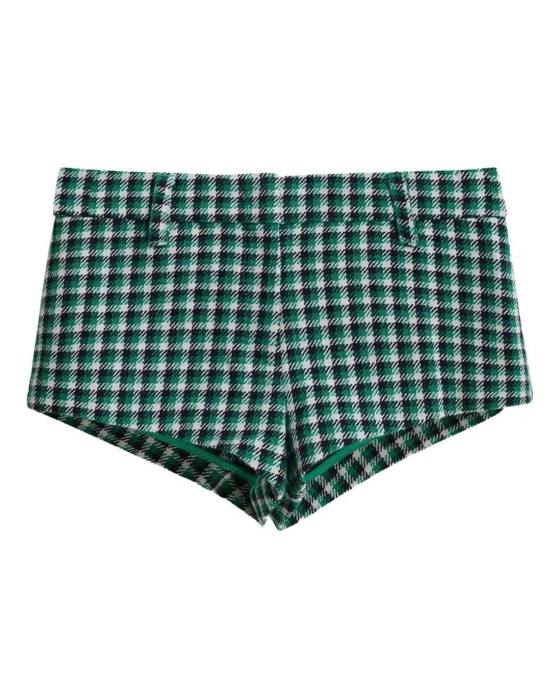 Essentiel Karierte Krook Mini-Shorts - Grün Grün