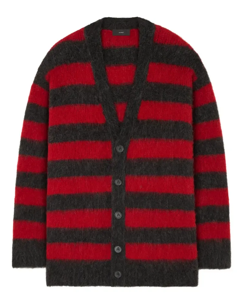 Alanui Gestreifter Grunge Cardigan - Rot Rot