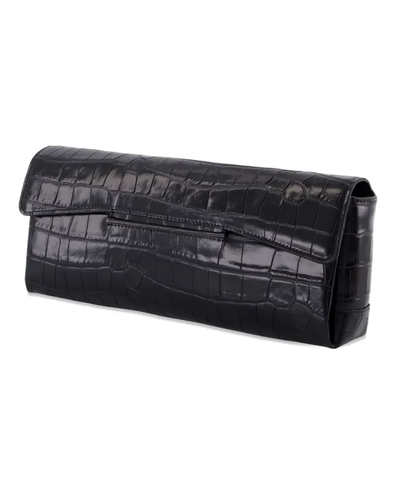 Totême Clutch mit Kroko-Prägung - Schwarz Schwarz