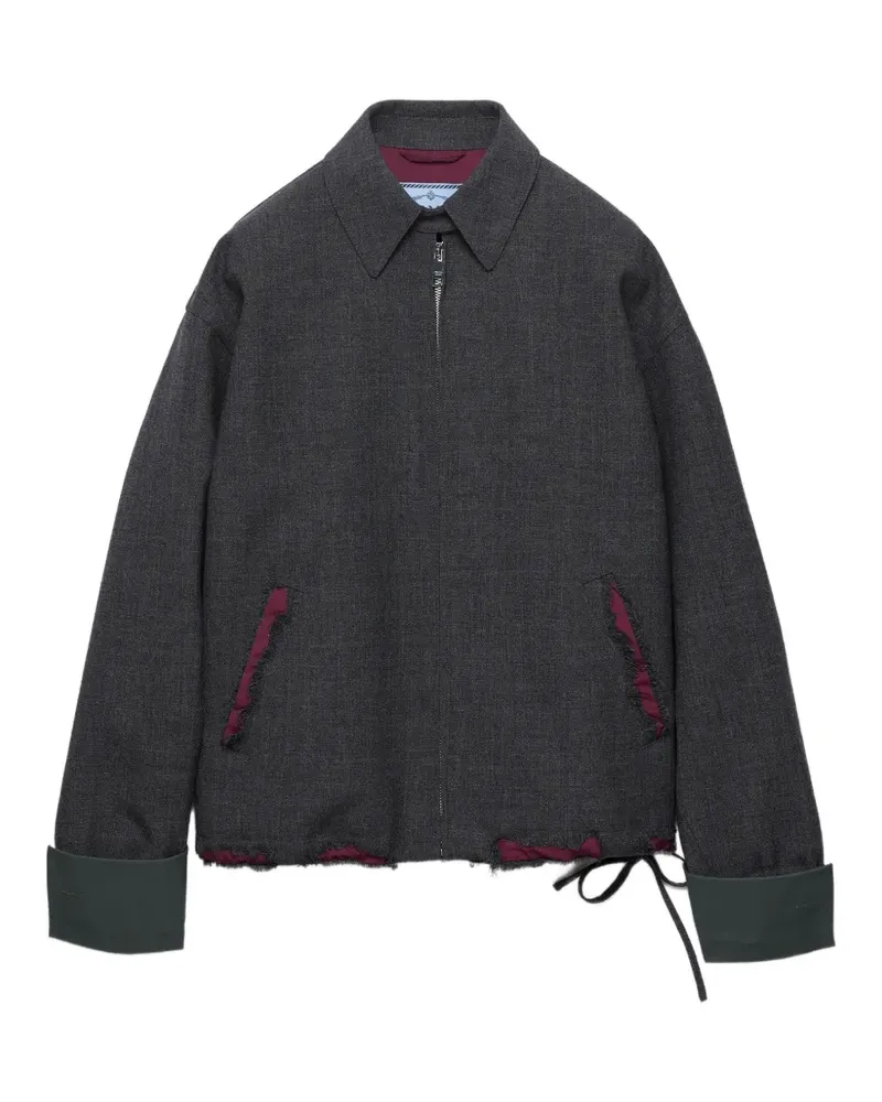 Prada Blouson aus gebundenem Devoré - Grau Grau