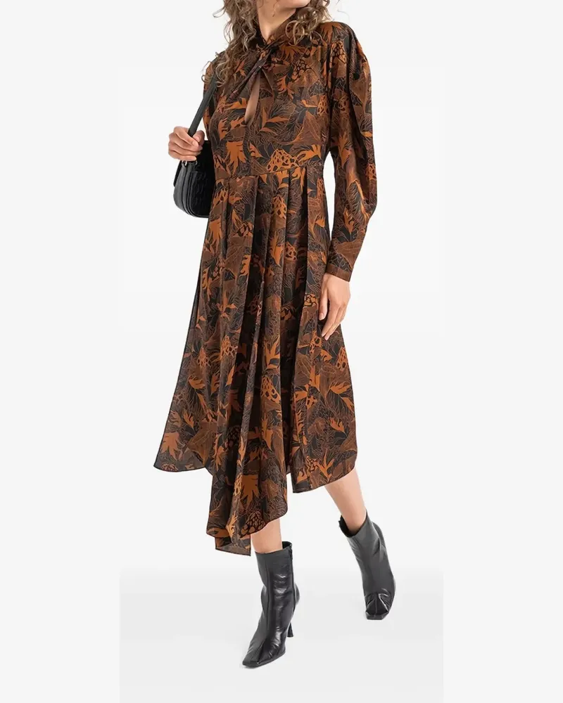 HUGO BOSS Kleid mit Blumen-Print - Braun Braun