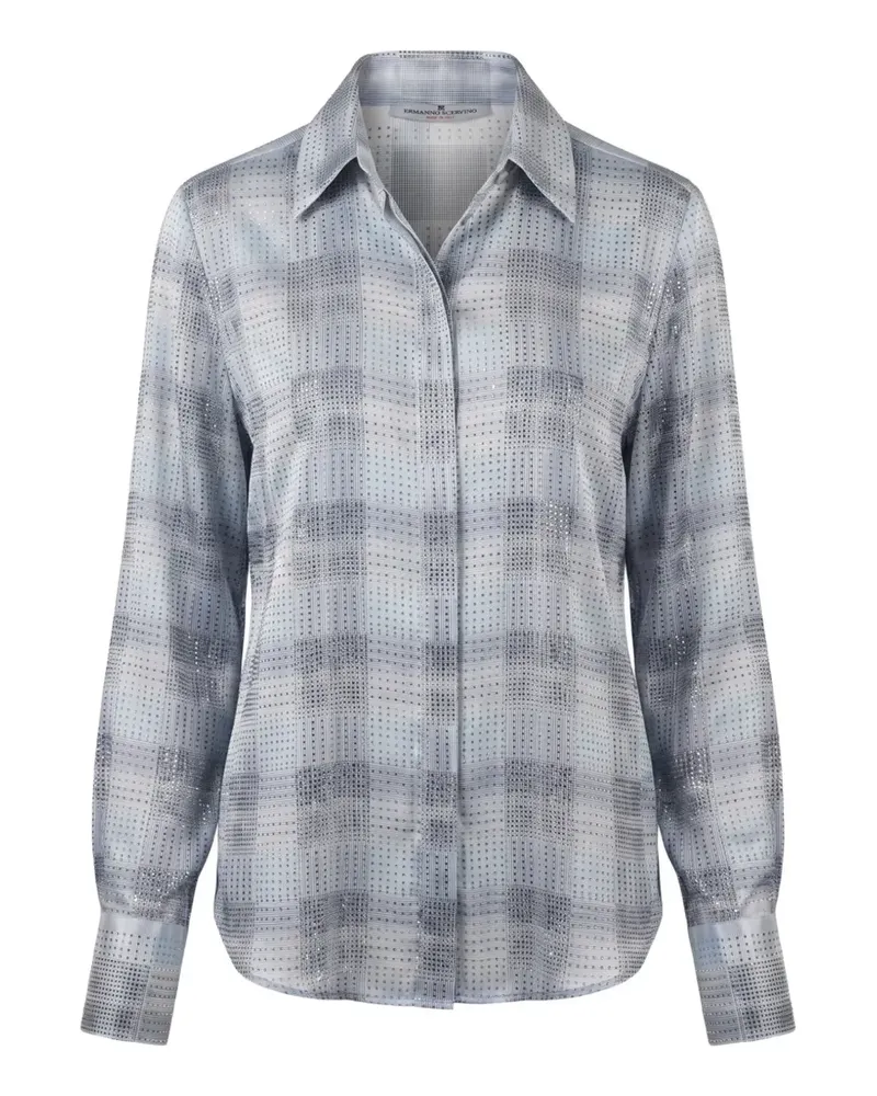 Ermanno Scervino check-print rhinestone-embellished shirt - Blau Blau