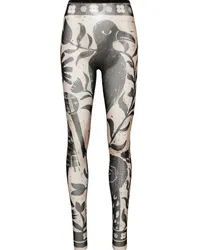 BOTTER Mesh-Leggings mit grafischem Print Nude