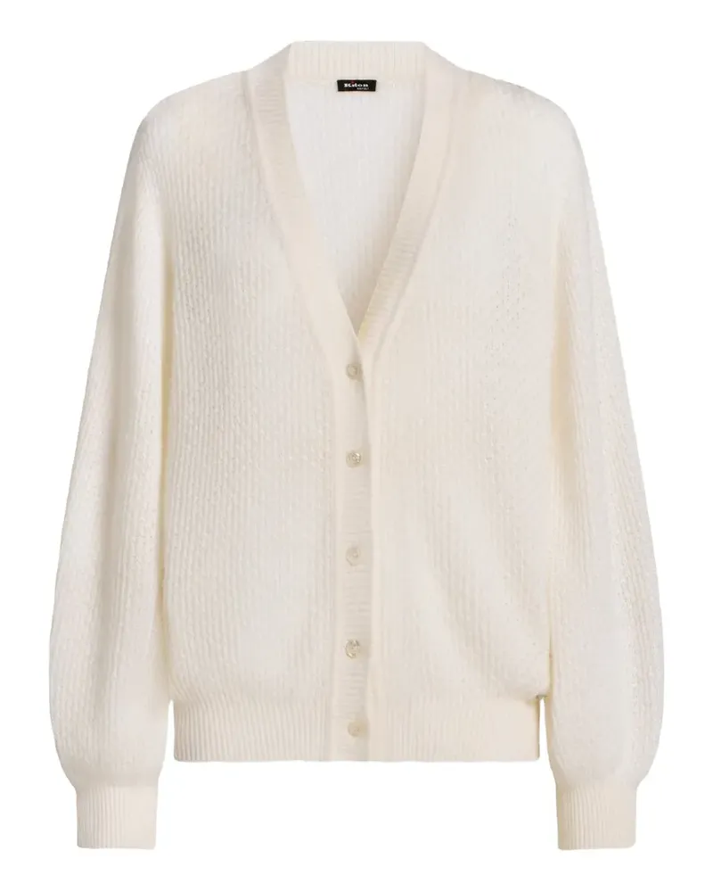 Kiton Fein gestrickter Cardigan - Weiß Weiß