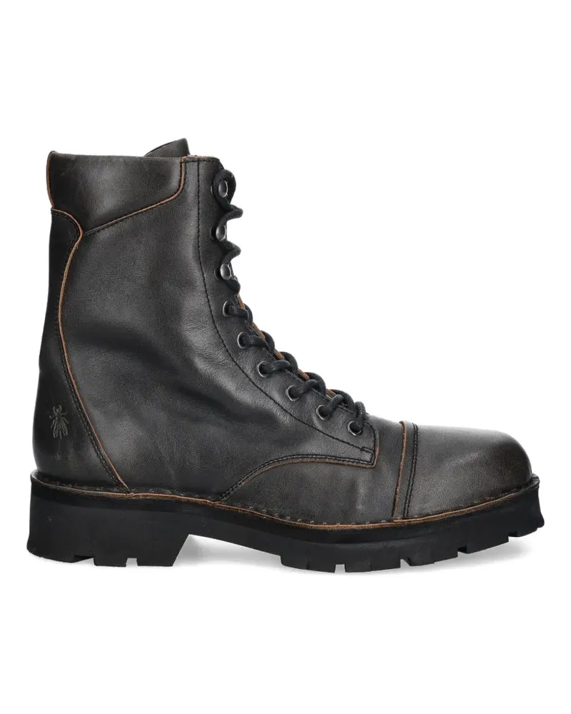 Fly London lace-up topstitching boots - Schwarz Schwarz
