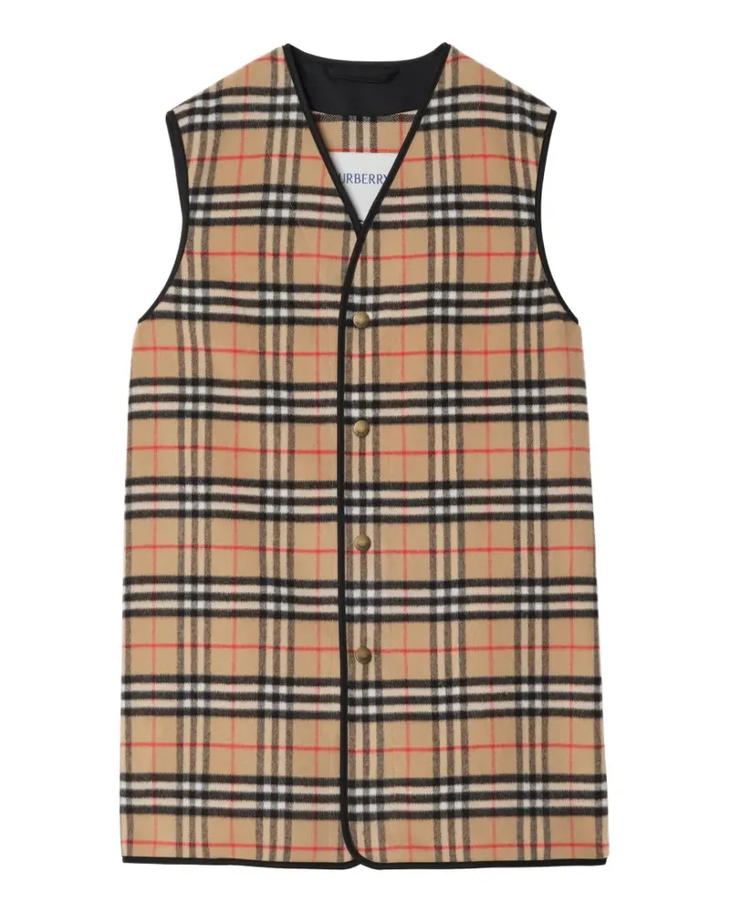 Burberry Mantel aus Wolle und Kaschmir mit Karomuster - Nude Nude