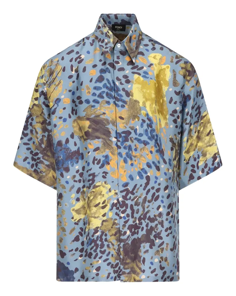 Fendi Falena-print short-sleeve shirt - Blau Blau