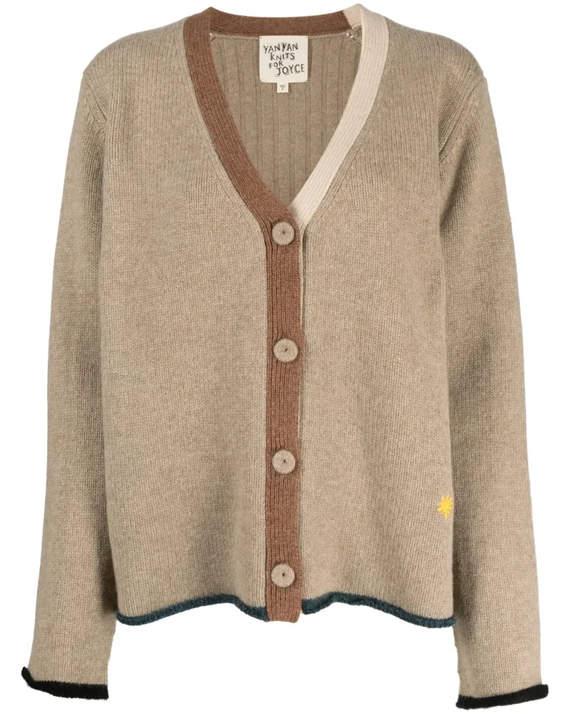 YANYAN KNITS Cardigan mit Logo-Stickerei - Braun Braun