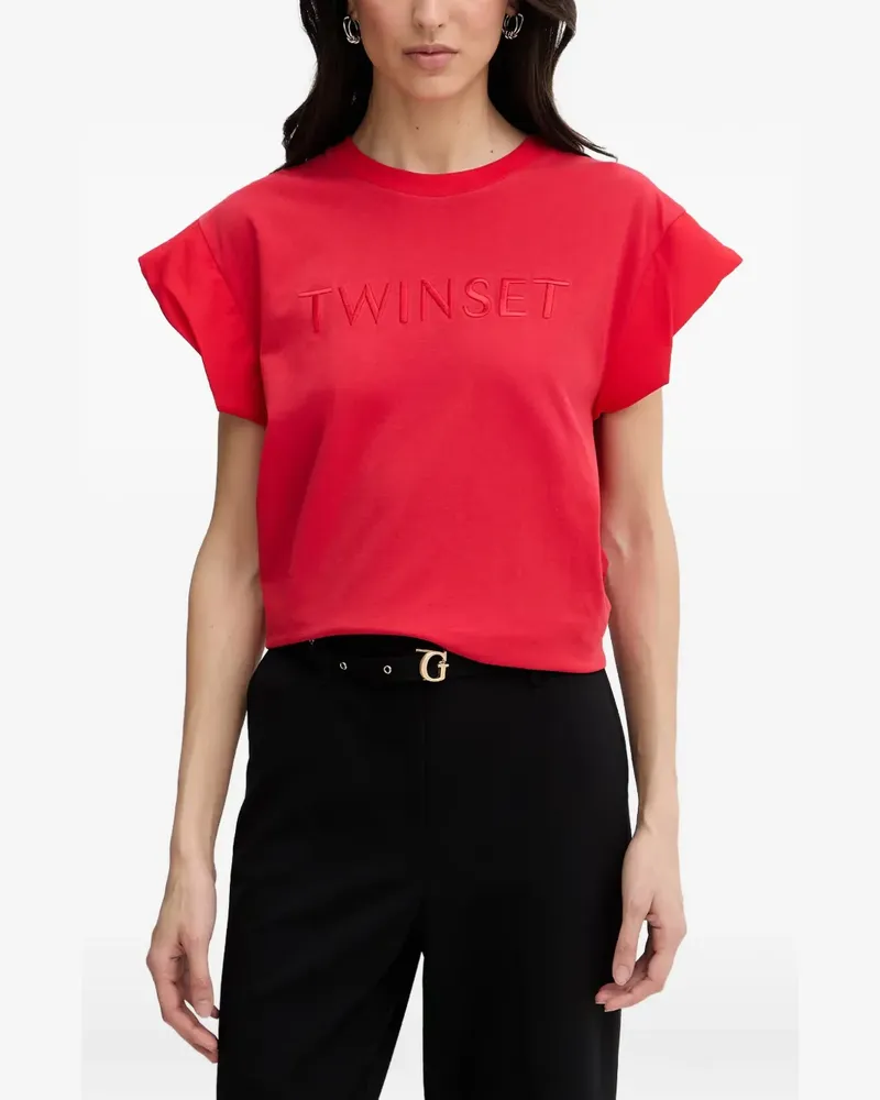 Twin-Set T-Shirt mit Stickereien - Rot Rot