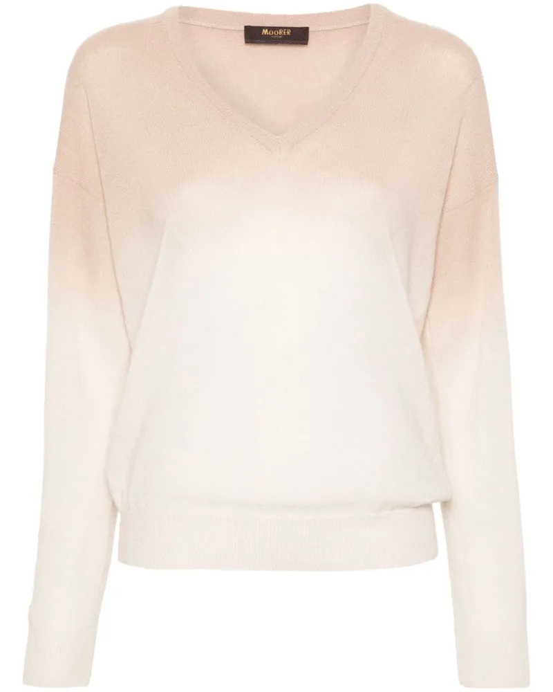 MOORER Pullover mit Farbverlauf-Optik - Nude Nude