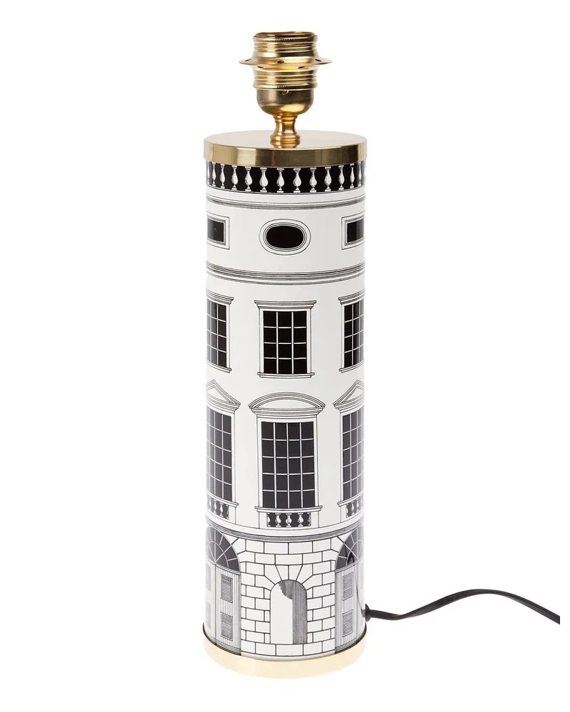 Fornasetti Lampe mit Print Schwarz