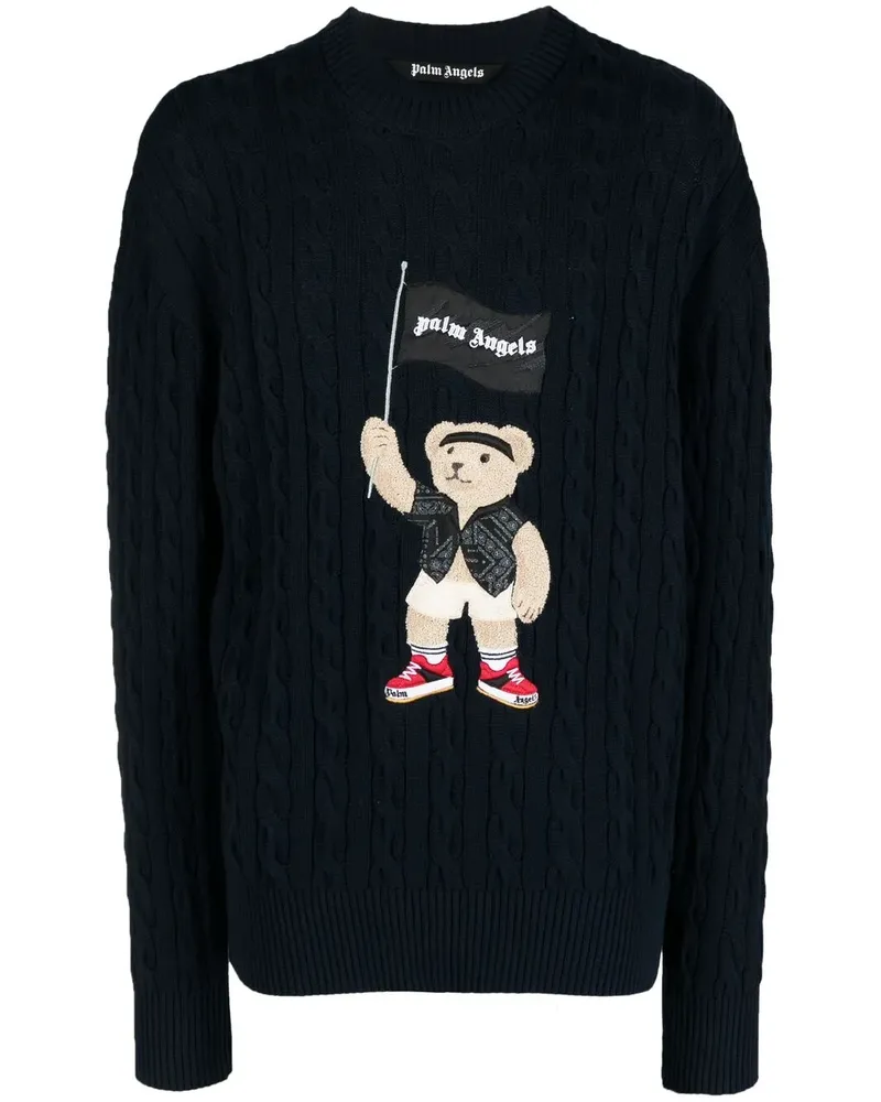 Palm Angels Pullover mit Pirate Bear Motiv - Blau Blau