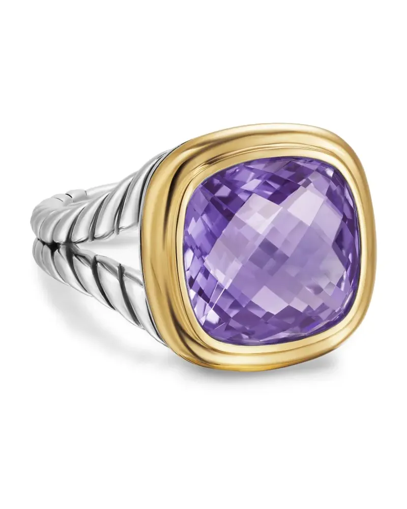 David Yurman 18kt Albion Gelbgold- und Sterlingsilberring mit Amethyst Silber