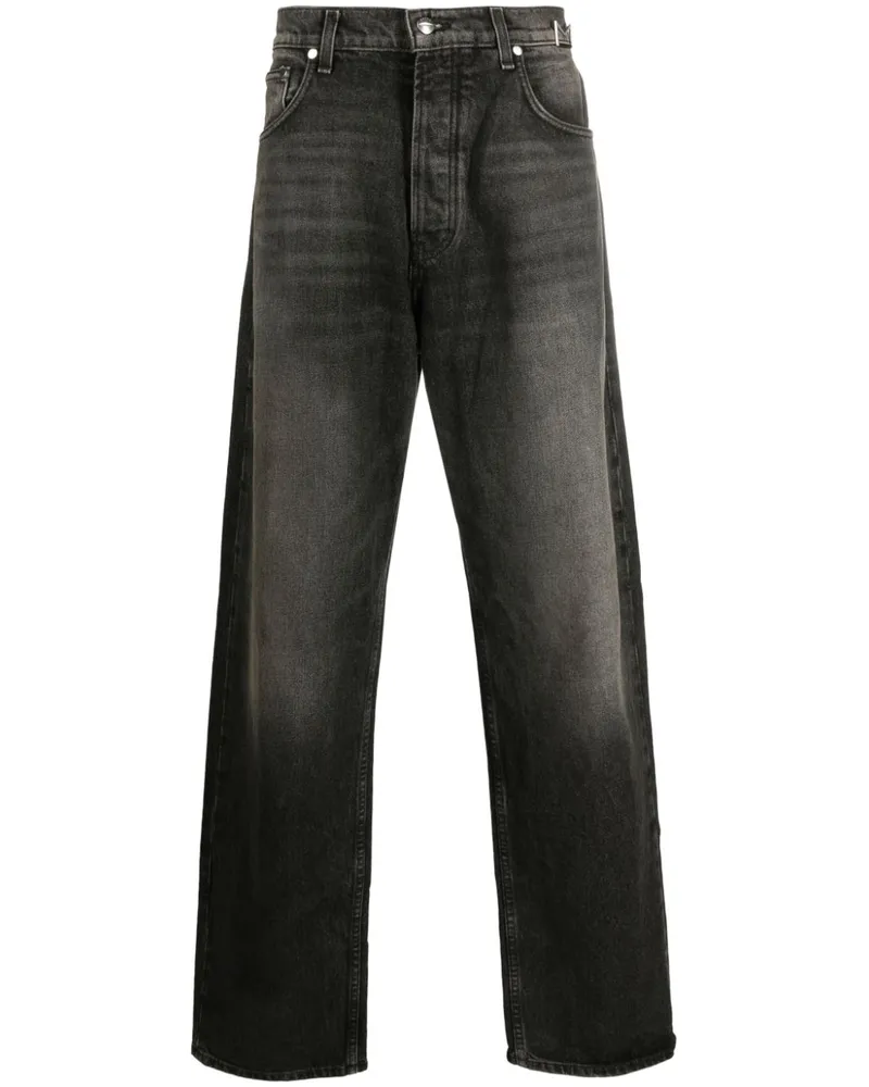 RHUDE Halbhohe Wide-Leg-Jeans - Schwarz Schwarz