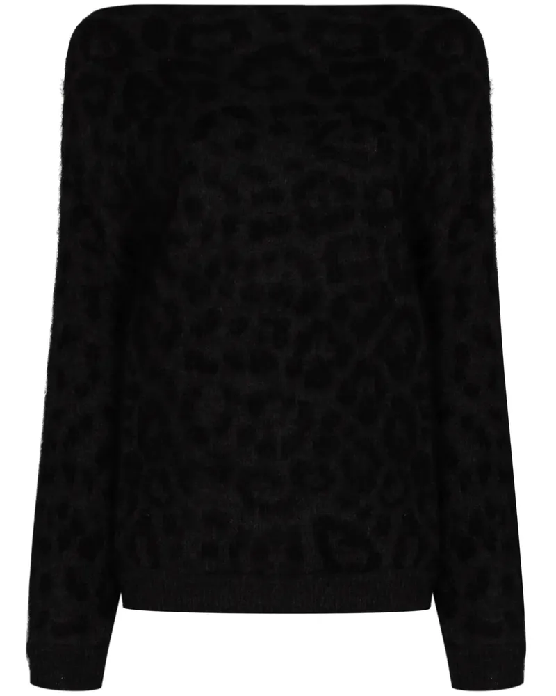 Valentino Garavani Schulterfreier Pullover mit Print - Schwarz Schwarz