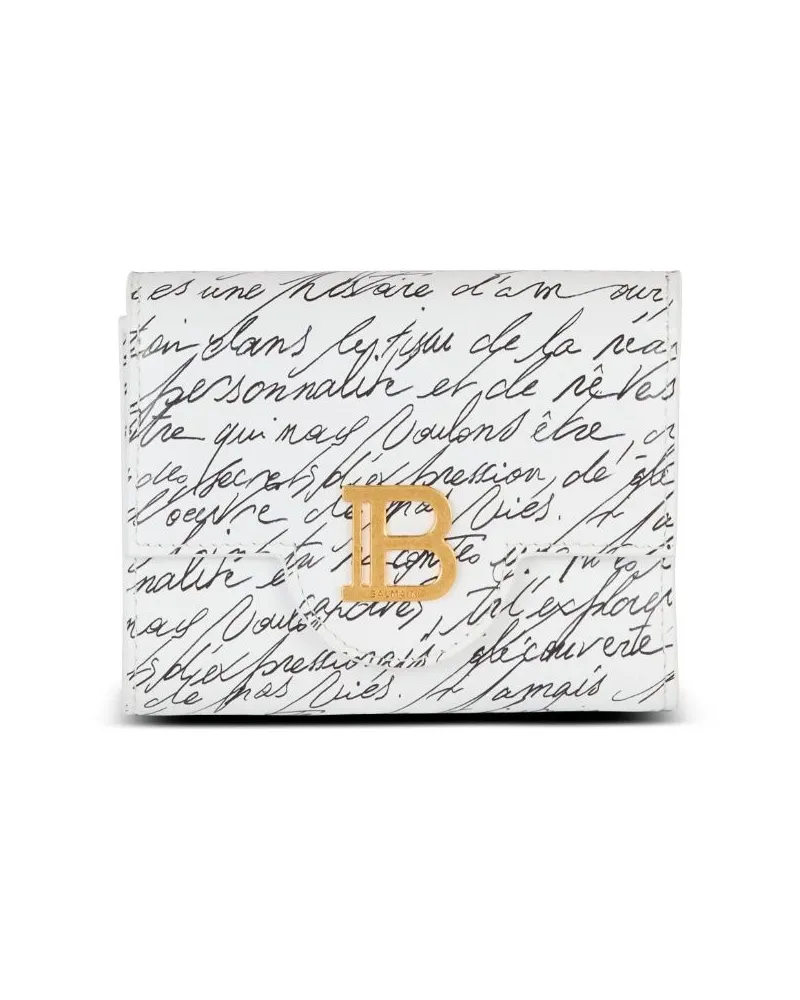 Balmain B-Buzz Love Letter Portemonnaie - Weiß Weiß