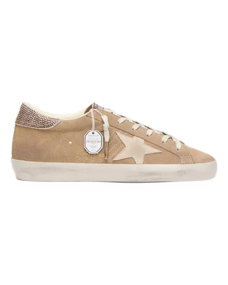 Golden Goose Super-Star Sneakers mit Obermaterial aus Wildleder sowie kristallverziertem Stern und kristallverzierter Ferse - Nude Nude