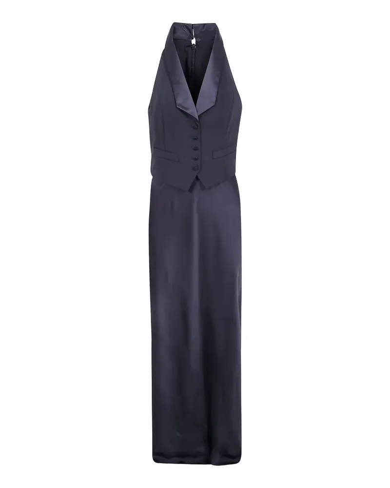 Ralph Lauren Neckholder-Kleid im Smoking-Style - Schwarz Schwarz