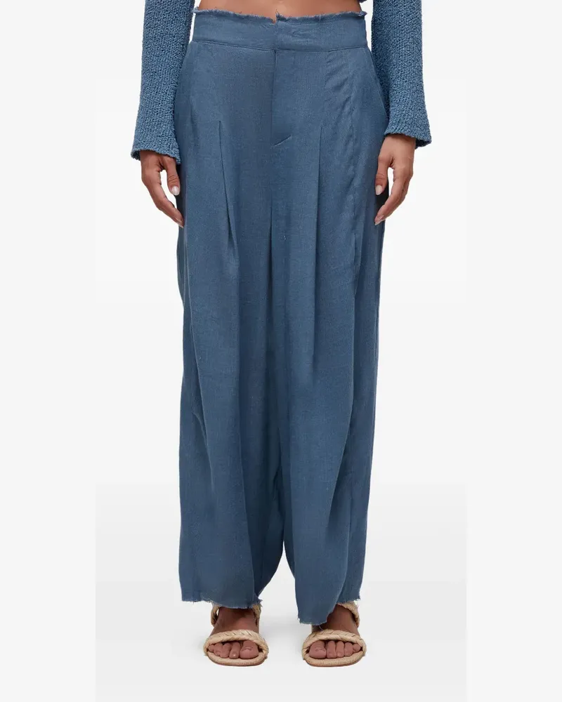 Osklen Plissierte Hose mit Fransen - Blau Blau