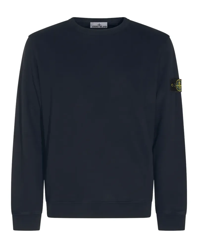 Stone Island logo-patch crew-neck sweater - Blau Blau
