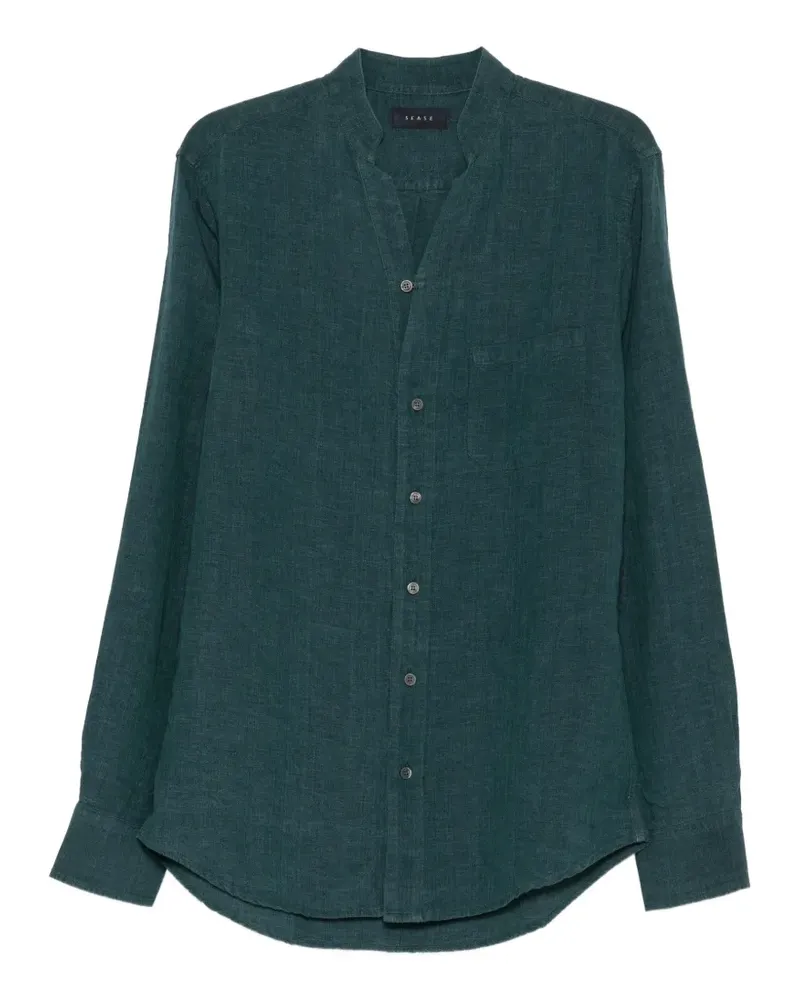 SEASE Fish Tail band-collar long-sleeve shirt - Grün Grün