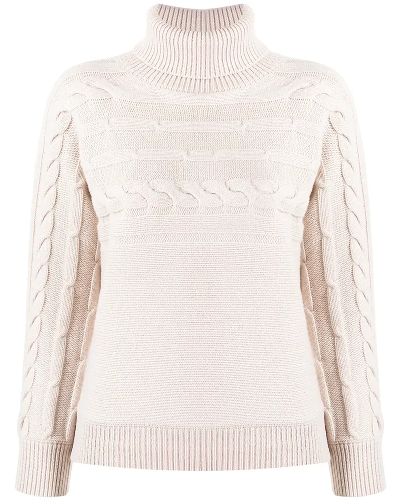 Peserico Pullover mit Zopfmuster - Nude Nude
