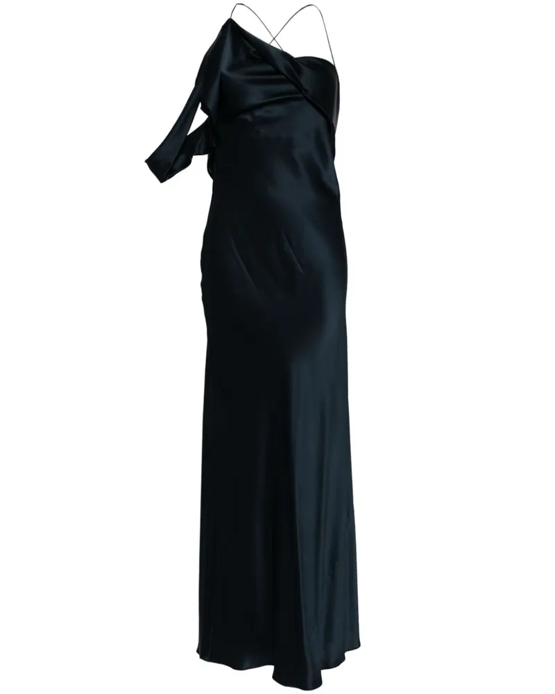 mason by michelle mason Seidenkleid mit gekreuzten Trägern - Blau Blau