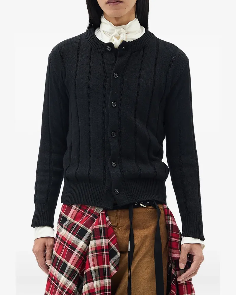 Ann Demeulemeester Natel Cardigan mit gebürstetem Effekt - Schwarz Schwarz