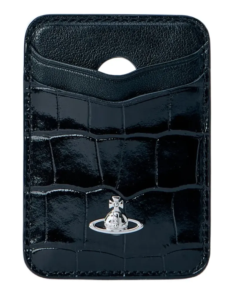 Vivienne Westwood Kartenetui mit Kroko-Effekt - Schwarz Schwarz